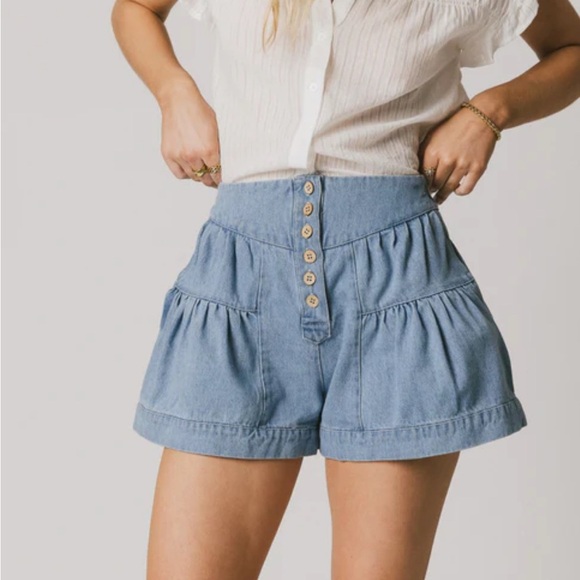 Pants - NWT - Free People Inspired Blue Denim High-Waisted Women's Shorts - Size Small